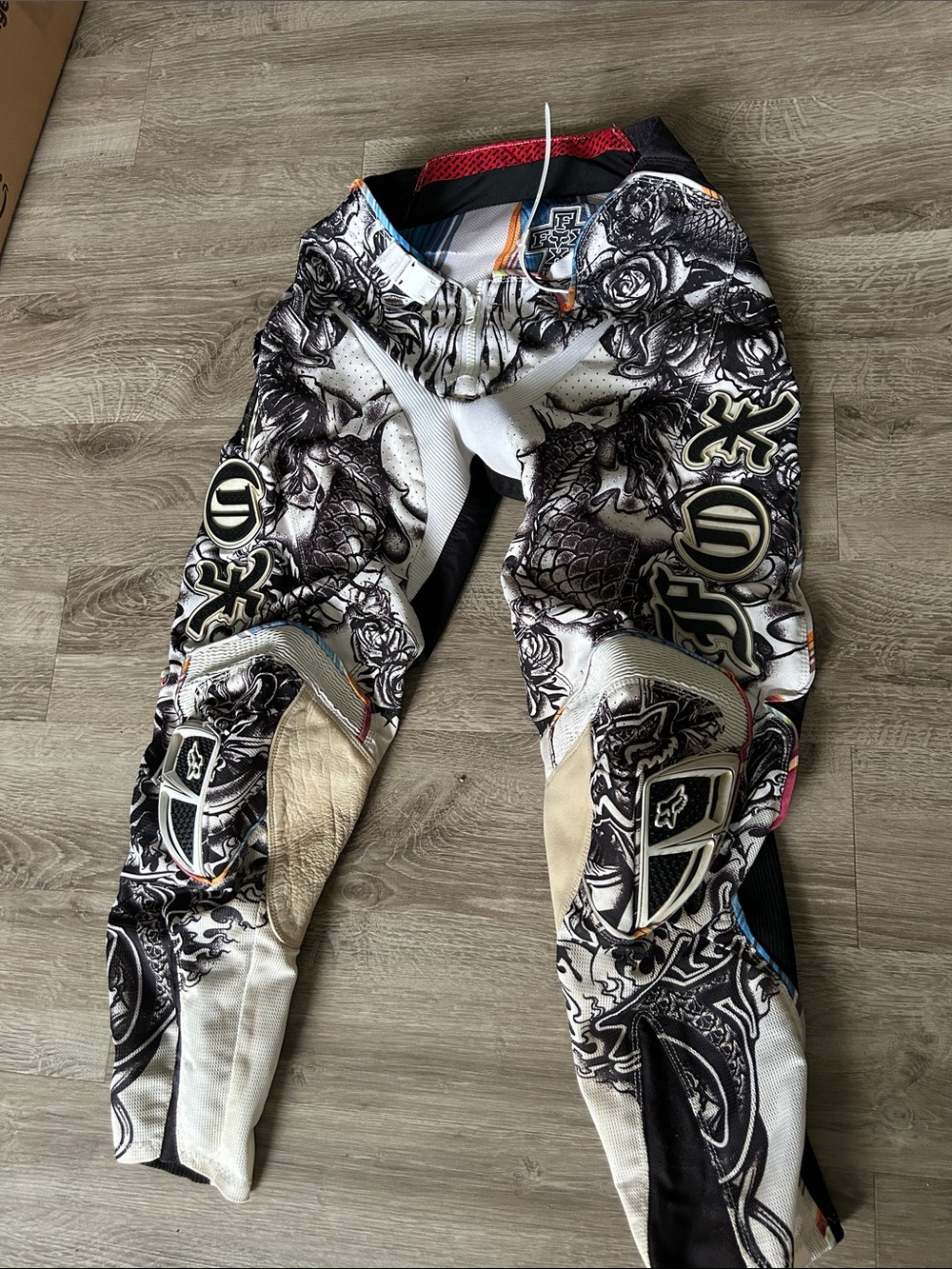Fox Men's Black & White Graphic Motocross Pants